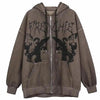 New Trendy Vintage Hip Hop Streetwear Women Hoodies Angel Dark Print Zipper Jacket Coat Hooded Top Clothes Men Women Punk Outwear by Stevvex