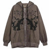 New Trendy Vintage Hip Hop Streetwear Women Hoodies Angel Dark Print Zipper Jacket Coat Hooded Top Clothes Men Women Punk Outwear by Stevvex