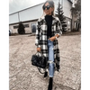 New Trendy Women's Coat Autumn Winter Long Sleeve Red Plaid Jacket Women Lapel Single Breasted Cardigan Coat Turndown Collar Women Coat by Stevvex