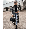 New Trendy Women's Coat Autumn Winter Long Sleeve Red Plaid Jacket Women Lapel Single Breasted Cardigan Coat Turndown Collar Women Coat by Stevvex