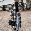 New Trendy Women's Coat Autumn Winter Long Sleeve Red Plaid Jacket Women Lapel Single Breasted Cardigan Coat Turndown Collar Women Coat by Stevvex