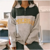 New Winter Women Sweatshirts Vintage Streetwear Letter Printed Hoodies Women Loose Sweatshirt Plus Fleece Keep Warm Men's Letters Embroidered Sleeve Quarter Fleece Vintage Pullover Sweatshirt by Stevvex