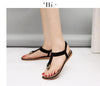 New Women Sandals Flat Heel Summer Casual Flip Flops Single Ladies Shoes Woman Soft Sole Slippers Summer Casual Flat Ankle T-Strap Thong Elastic Comfortable Flip Flops Beach Shoes Sandal by Stevvex
