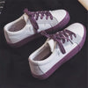 New Women Sneaker Fashion Breathble Vulcanized Shoes Platform Lace Up Casual White Tenis Sneakers Women Play Fashion Sneaker Low Top Elastic Canvas Flat Sneakers by Stevvex