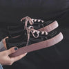 New Women Sneaker Fashion Breathble Vulcanized Shoes Platform Lace Up Casual White Tenis Sneakers Women Play Fashion Sneaker Low Top Elastic Canvas Flat Sneakers by Stevvex