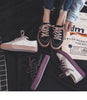 New Women Sneaker Fashion Breathble Vulcanized Shoes Platform Lace Up Casual White Tenis Sneakers Women Play Fashion Sneaker Low Top Elastic Canvas Flat Sneakers by Stevvex