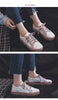 New Women Sneaker Fashion Breathble Vulcanized Shoes Platform Lace Up Casual White Tenis Sneakers Women Play Fashion Sneaker Low Top Elastic Canvas Flat Sneakers by Stevvex