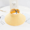 New Women Summer Visors Hat Foldable Sun Hat Wide Large Retro Hat Women's Adjustable Packable Roll-Up Visor Fashion Beach Hats Straw Hat Beach UV Protection Cap by Stevvex