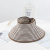 New Women Summer Visors Hat Foldable Sun Hat Wide Large Retro Hat Women's Adjustable Packable Roll-Up Visor Fashion Beach Hats Straw Hat Beach UV Protection Cap by Stevvex