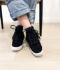 Nick Fringe Sneaker Wedge in Black