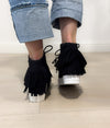 Nick Fringe Sneaker Wedge in Black