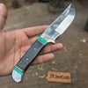 Frontier Bowie Knife 11” - Black Resin Handle with Turquoise Spacers by JW SteelCrafts