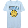 Nirvana Xerox Happy Face Blue [T-Shirt] by Rock Band Apparel