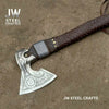 Viking Style Engraved Axe | Handcrafted Leather Wrapped Handle by JW SteelCrafts