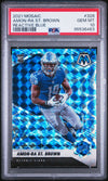 Graded 2021 Panini Mosaic Amon-Ra St. Brown #328 Reactive Blue Rookie RC Football Card PSA 10 Gem Mint