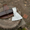 Viking Bearded Axe with Norse Engraved Blade and Leather Sheath by JW SteelCrafts
