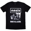Oasis Cigarettes & Alcohol Illustration Mono [T-Shirt] by Rock Band Apparel