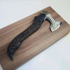 Handcrafted Viking-Style Bearded Axe with Engraved Steel Head and Carved Hardwood Handle by JW SteelCrafts