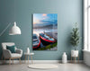 Lake and Boats Landscape Glass Wall Art by Insigneart USA