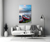 Lake and Boats Landscape Glass Wall Art by Insigneart USA