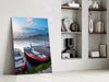 Lake and Boats Landscape Glass Wall Art by Insigneart USA