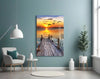Sunset on the Dock Glass Wall Art by Insigneart USA