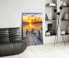 Sunset on the Dock Glass Wall Art by Insigneart USA