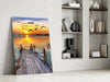 Sunset on the Dock Glass Wall Art by Insigneart USA