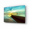 Kayak on the Beach and Sunset Glass Wall Art by Insigneart USA