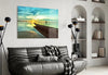 Kayak on the Beach and Sunset Glass Wall Art by Insigneart USA
