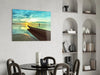 Kayak on the Beach and Sunset Glass Wall Art by Insigneart USA