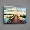 Long Dock on the Lake Glass Wall Art by Insigneart USA