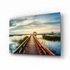 Long Dock on the Lake Glass Wall Art by Insigneart USA