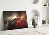 Red Chaos Glass Wall Art by Insigneart USA