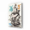Ship Illustration Glass Wall Art by Insigneart USA