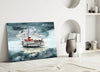 Steamer Turquoise Glass Wall Art by Insigneart USA