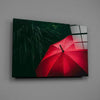 Red Umbrella Glass Wall Art by Insigneart USA