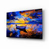 Dark Blue Sunset Glass Wall Art by Insigneart USA