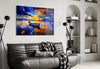 Dark Blue Sunset Glass Wall Art by Insigneart USA