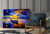 Dark Blue Sunset Glass Wall Art by Insigneart USA