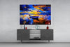 Dark Blue Sunset Glass Wall Art by Insigneart USA