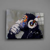 Thinking Monkey Glass Wall Art by Insigneart USA