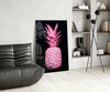 Pink Pineapple Glass Wall Art by Insigneart USA