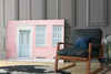 Pink House Glass Wall Art by Insigneart USA