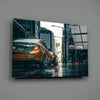 Rain in the City Glass Wall Art by Insigneart USA