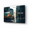 Rain in the City Glass Wall Art by Insigneart USA