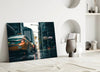 Rain in the City Glass Wall Art by Insigneart USA