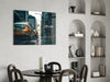 Rain in the City Glass Wall Art by Insigneart USA