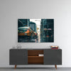 Rain in the City Glass Wall Art by Insigneart USA