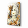 Yellow Rose and Woman Glass Wall Art by Insigneart USA